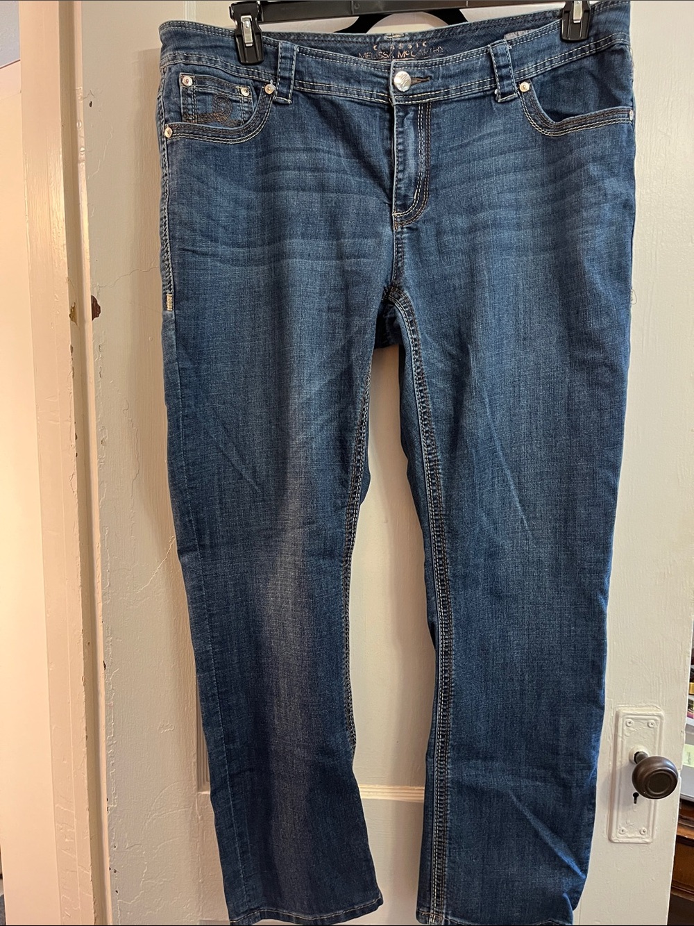 Melissa McCarthy Seven7 Women's Straight Leg Dark Blue Jeans